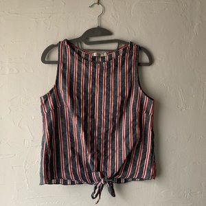 Striped linen summer tank top